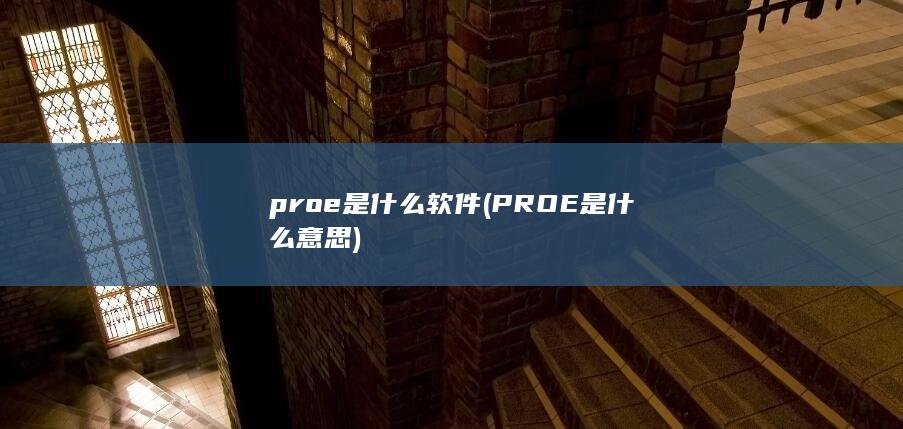 PROE是什么意思